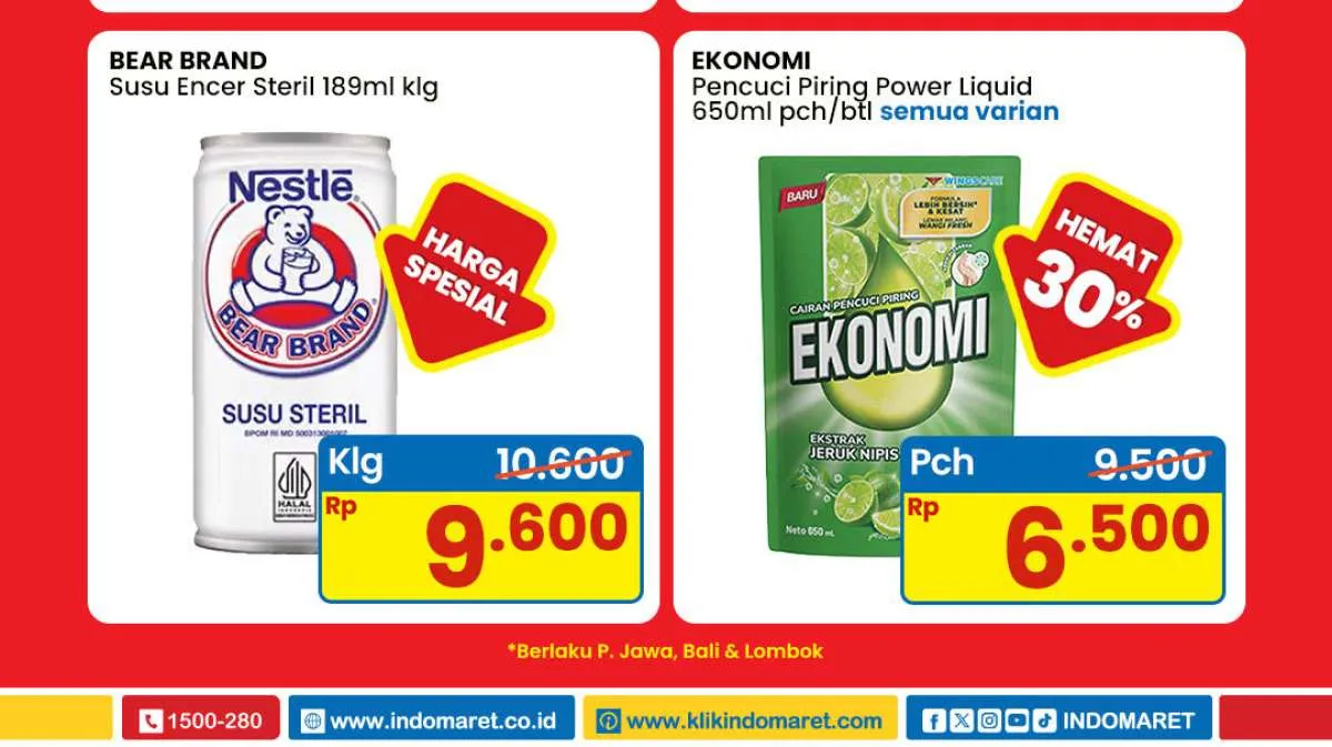 Promo Indomaret Weekend 30 Mei 2025, Bear Brand & Sabun Ekonomi Hemat Minggu Ini