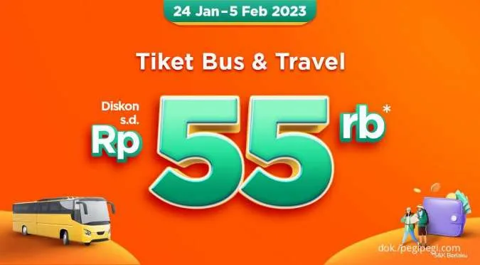 Promo PegiPegi Gajian hingga 5 Februari 2023, Diskon Bus & Travel Rp 55.000