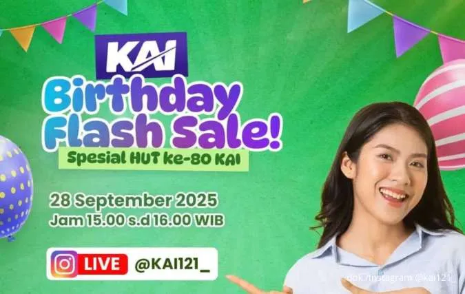 Cuma Hari Ini! Promo KAI Birthday Sale Beli Tiket KA Cuma Rp 80.000, Cek Jamnya