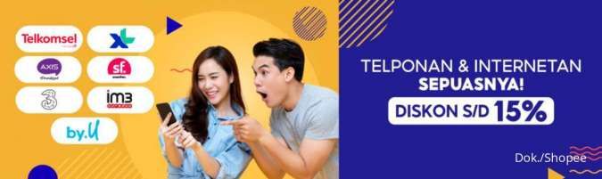 Beli Pulsa dan Paket Data di Shopee Diskon 15%, Simak Promonya