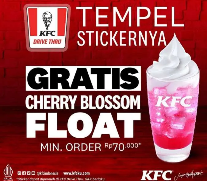 KFC Drive thru gratis Cherry Blossom Float
