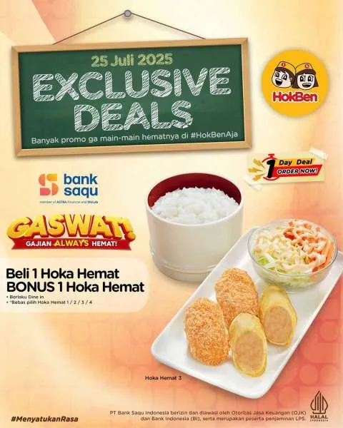Promo HokBen dengan Bank Saqu Khusus 25 Juli 2025