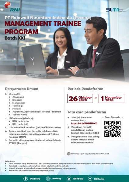 RNI Buka Rekrutmen Management Trainee Program (MTP)