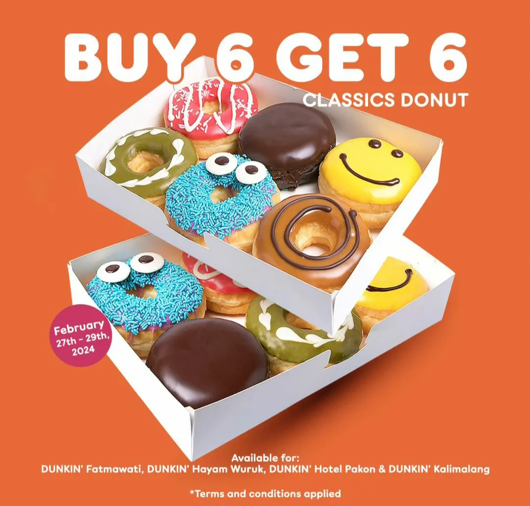 Promo Dunkin Buy 6 Get 6 Free