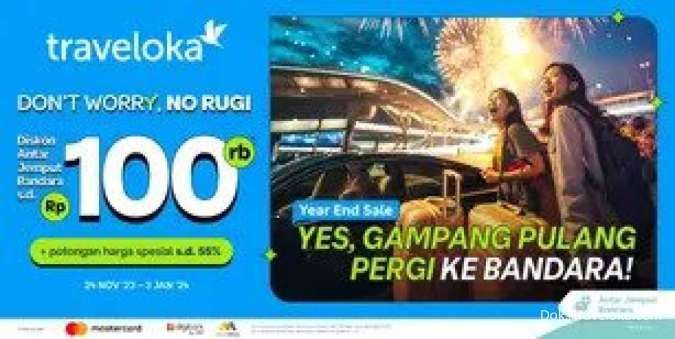 Promo Traveloka 24 Nov 2023 - 3 Jan 2024, Diskon Antar Jemput Bandara Rp 100.000