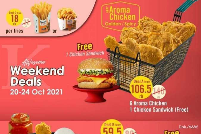 Promo A&W 20-24 Oktober 2021, Berbagai Paket Weekend Deals Harga Hemat