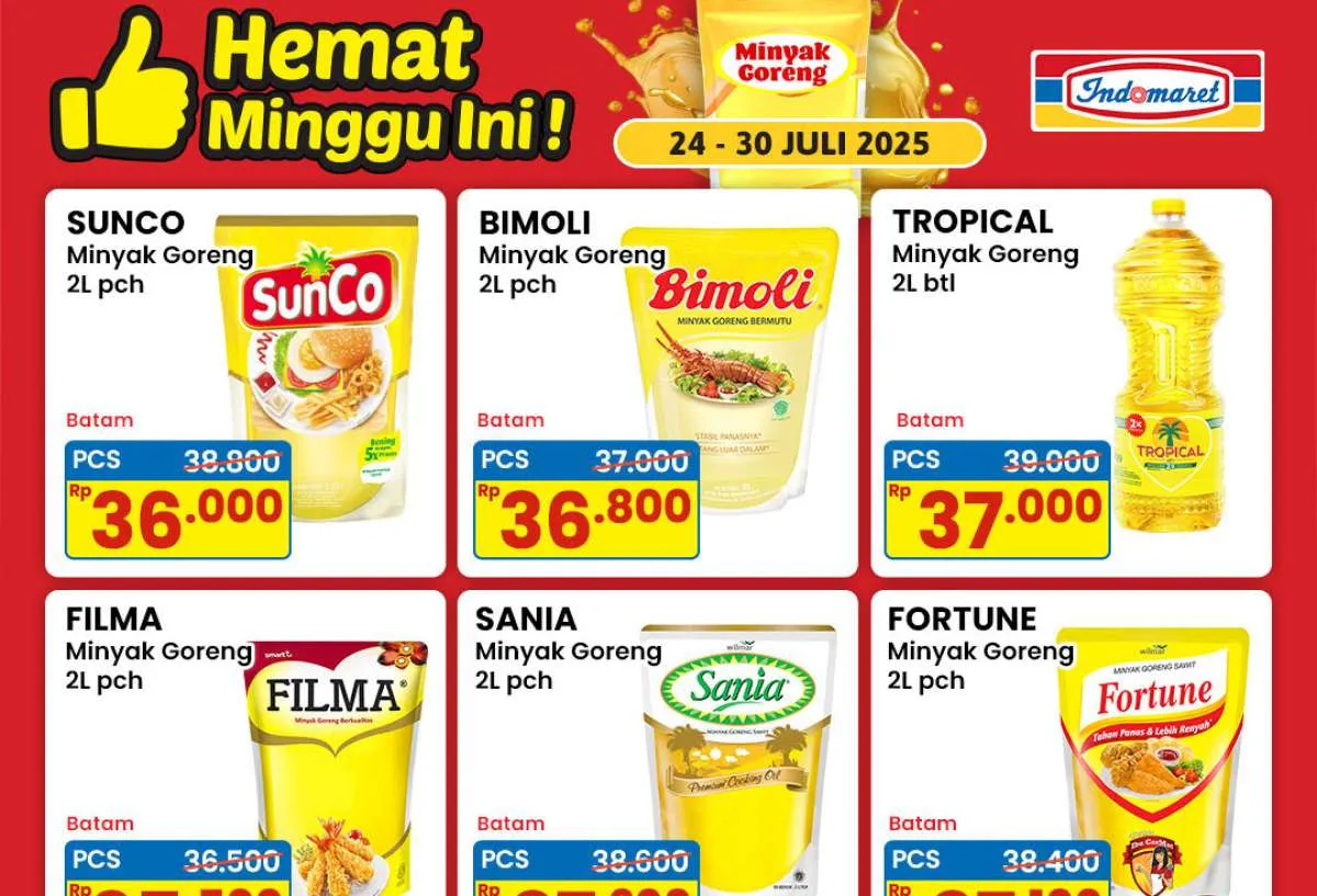 Promo Minyak Goreng Weekday 28-31 Juli 2025, Harga Hemat di Awal Pekan