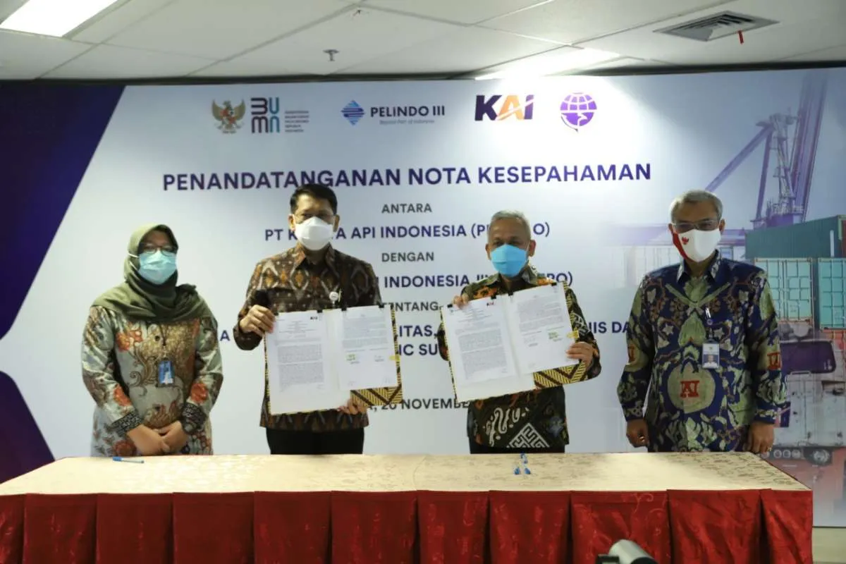KAI dan Pelindo III jalin kerjasama dalam pemanfaatan fasilitas aset dan logistik 