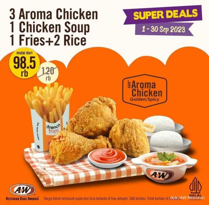 Promo AW Restoran Super Deals 1-30 September 2023