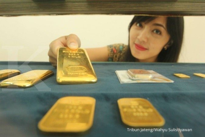 Harga emas Antam 1 gram hari ini diam di tempat