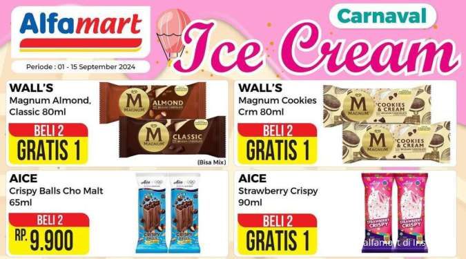 Promo Es Krim di Alfamart-Indomaret, Beli 1 Gratis 1 & Beli 2 Gratis 1 Akan Berakhir