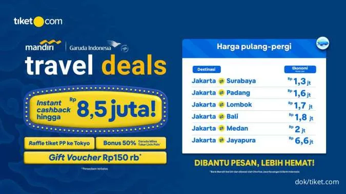 Ini Promo Tiket.com di Mandiri Garuda Indonesia Travel Deals 2025