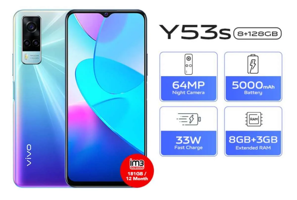 Didukung RAM 8GB serta chipset gaming, harga HP Vivo Y53s hanya Rp 3 jutaan