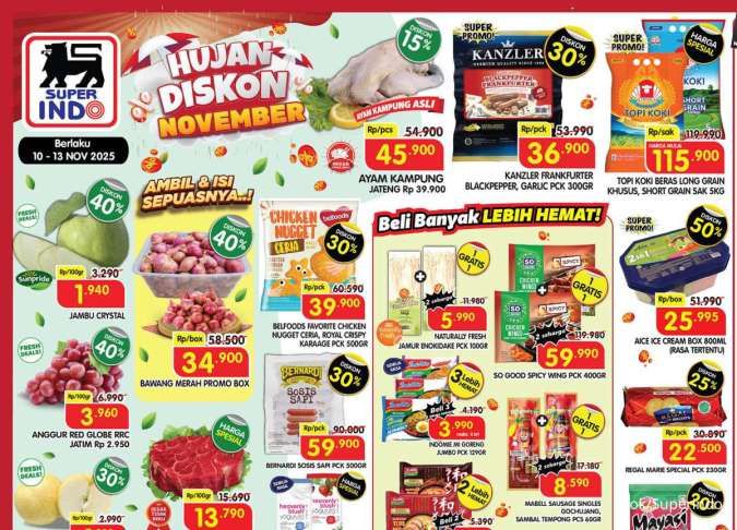 Promo Superindo Weekday 10-13 November 2025, Diskon Bawang Merah & Daia