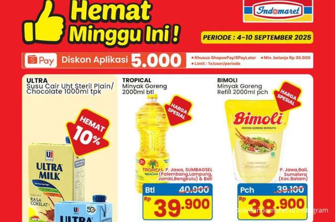 Promo Indomaret Hemat 4-10 September 2025, Bimoli & Ultra Milk Harga Spesial