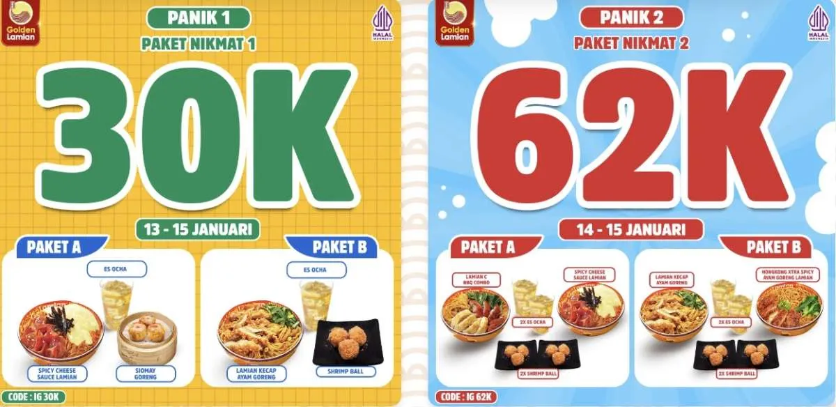 Daftar Promo Golden Lamian Hanya Berlaku Hari Ini, Paket Hemat Hanya Rp 30.000