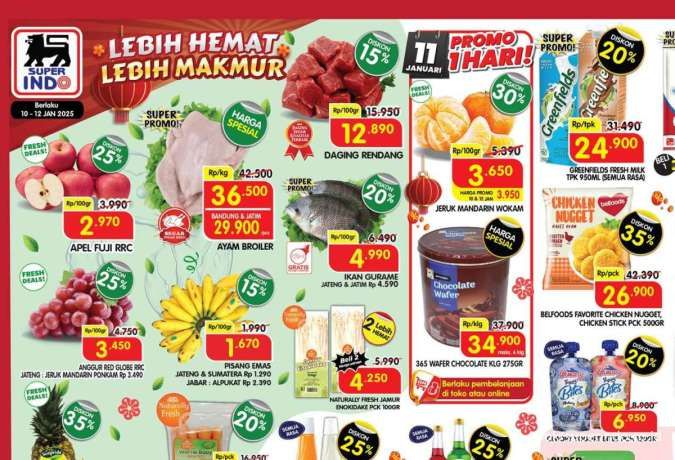 Promo JSM Superindo Weekend 10-12 Januari 2025, Greenfields & Mama Lemon Diskon 20%