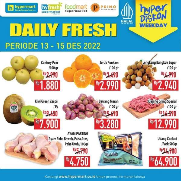 Katalog Harga Promo Hypermart Weekday 13-15 Desember 2022