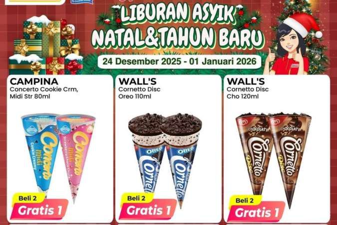 Promo Alfamart Spesial Nataru sampai 1 Januari 2026, Es Krim Beli 2 Gratis 1