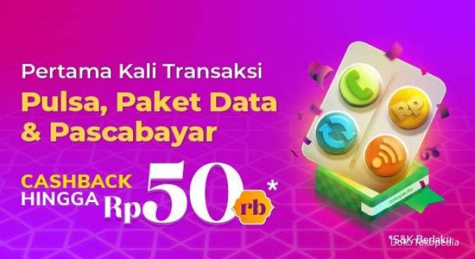 Promo Tokopedia untuk Pengguna Baru, Pulsa dan Paket Data Cashback Rp 50.000!