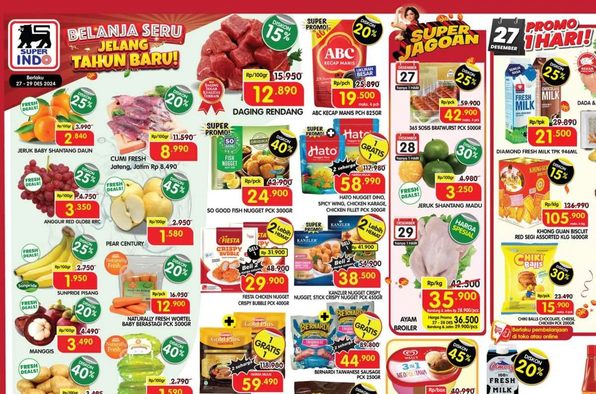 Promo JSM Superindo Weekend 29 Desember 2024, Ayam Harga Spesial Hanya Hari Ini