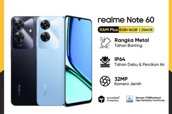 Rekomendasi HP Realme Terbaru: Cek Realme Note 60, Harga Rp 1 Jutaan