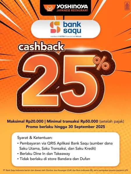 Promo Yoshinoya x Bank Saqu September 2025
