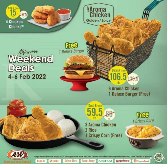 Promo A&W Weekend Deals 4-6 Februari 2022