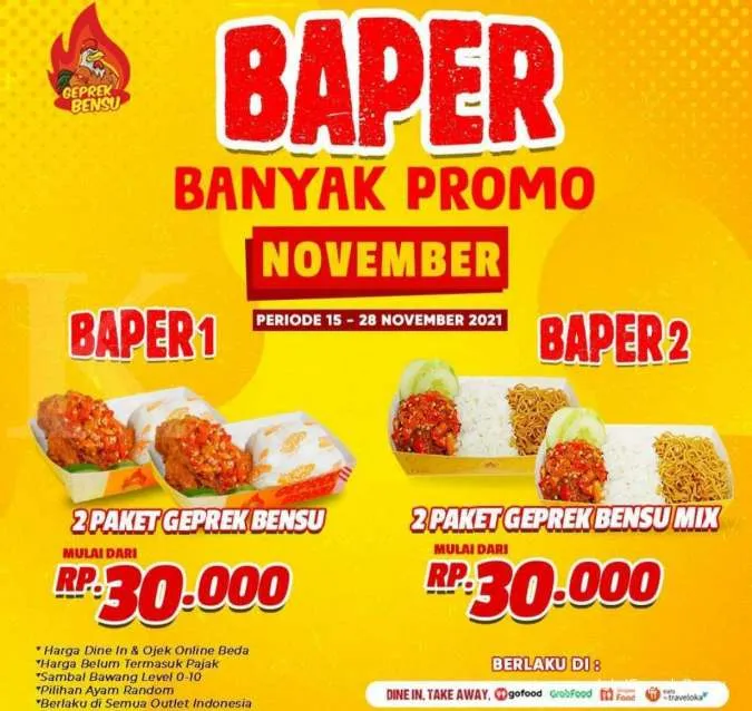 Promo Geprek Bensu - Paket Baper