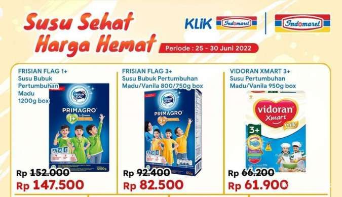 Promo Indomaret Susu Sehat Harga Hemat, Berlaku sampai 30 Juni 2022