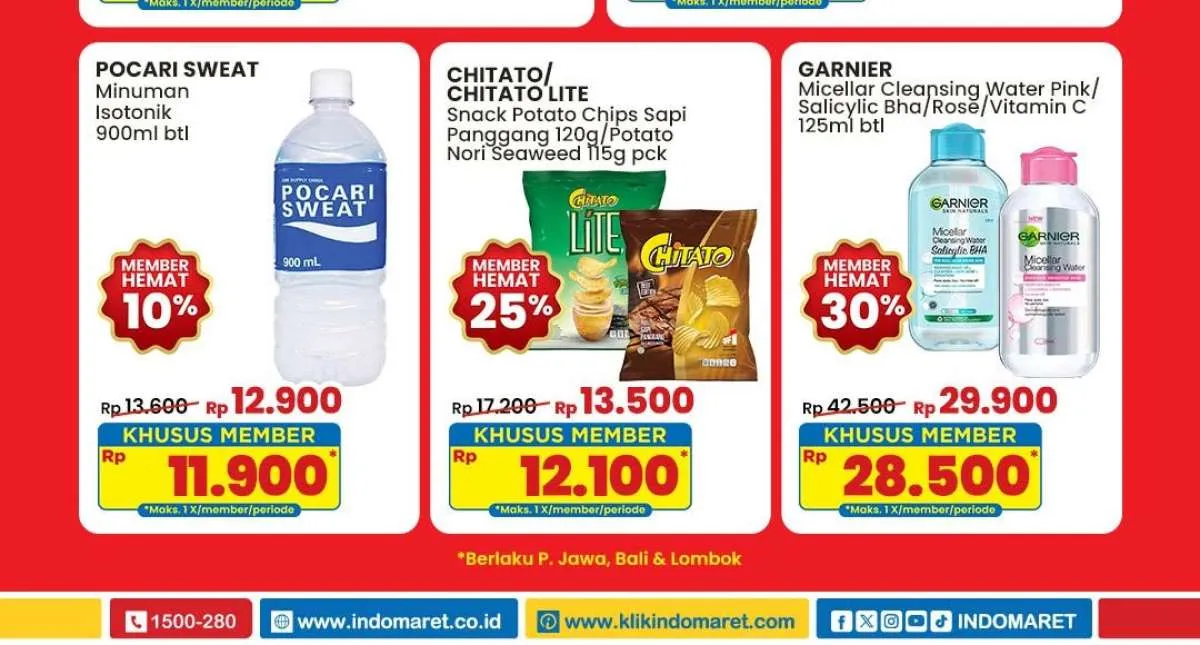Promo Indomaret Weekend Januari 2025, Garnier Micellar Water & Pocari Sweat Hemat