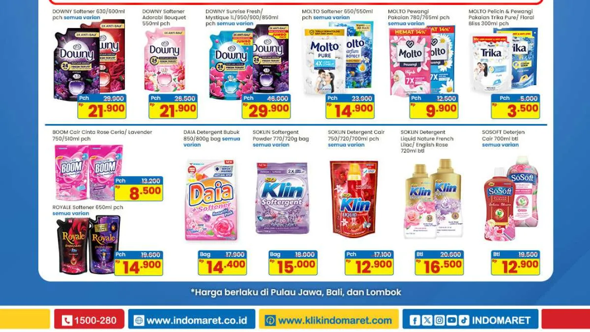 Promo Deterjen di Indomaret Super Hemat Bulan Juli 2025, Ada Diskon 30%