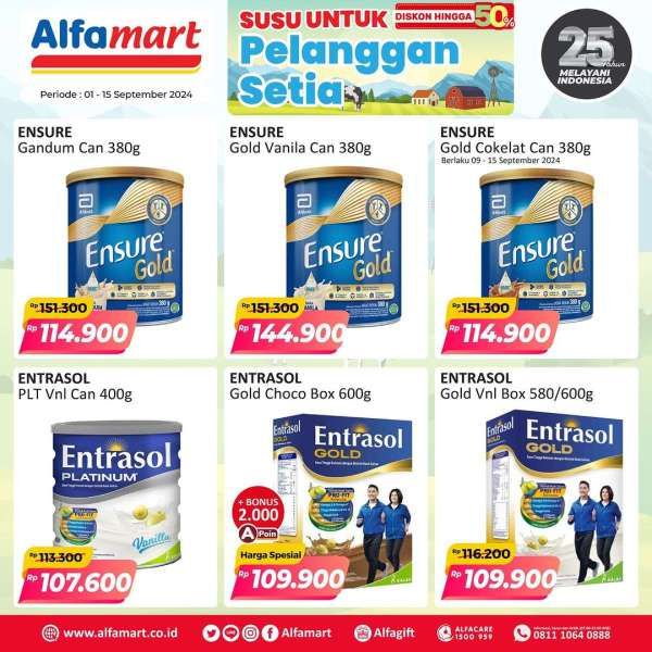 Promo Alfamart 1-15 September 2024, Susu Diskon Sampai 50%