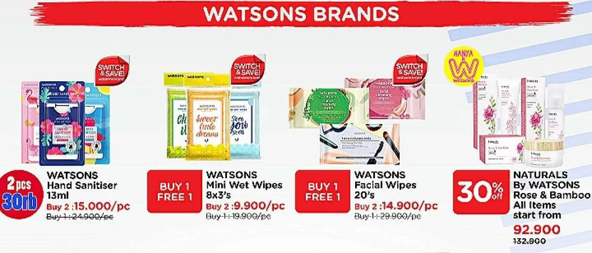 Promo Watsons Weekend Special Diskon s/d 50% Periode 10-13 Maret 2022