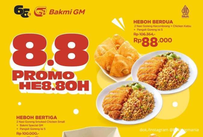 Promo Bakmi GM HE8.8OH 8-10 Agustus, Makan Berdua atau Bertiga Serba Rp 88.000
