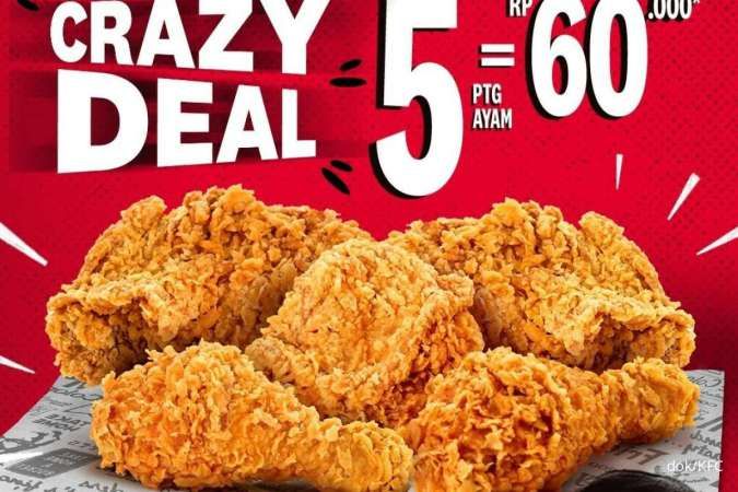Promo KFC The Best Thursday Crazy Deal, 5 Ayam Rp 60.000-an Spesial Hari Kamis Saja