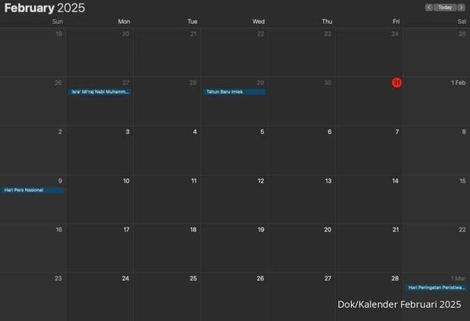 Periksa Kalender Bulan Februari 2025, Hari Besar Nasional, dan Internasional