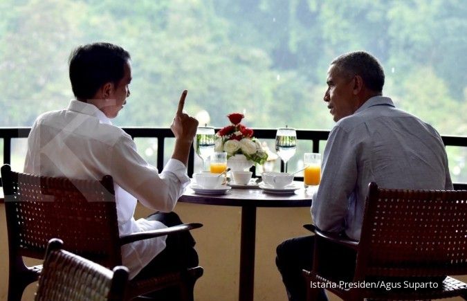 Jokowi dan Obama ditemani teh hangat serta bakso