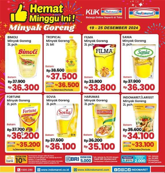 Promo Minyak Goreng Hemat Minggu Ini di Indomaret 19-25 Desember 2024