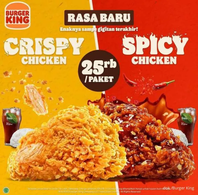 Promo Burger King Spicy dan Crispy Chicken 