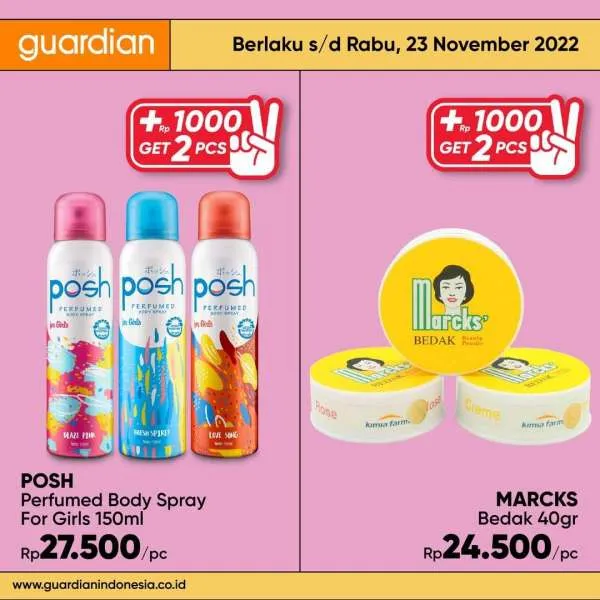 Promo Guardian +1000 Get 2 Pcs Periode 17-23 November 2022