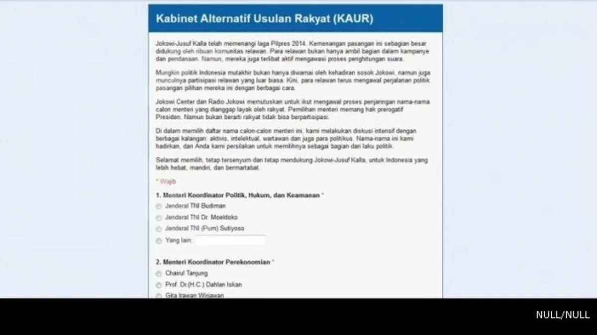 Via Facebook, Jokowi ajak publik susun kabinet