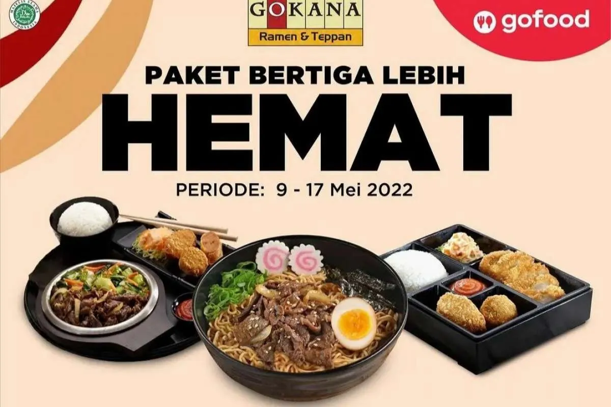 Promo Gokana 9-17 Mei 2022, Paket Ramen, Bento, dan Beef Teriyaki Diskon Banyak