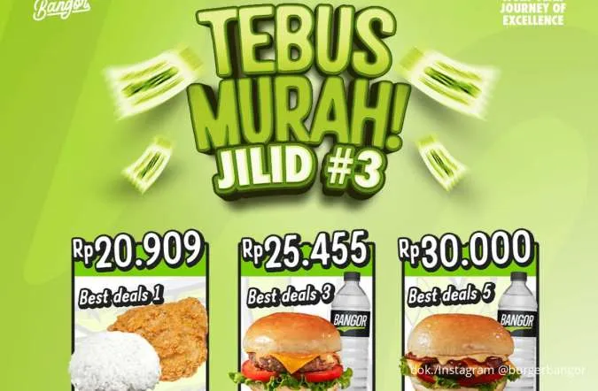 Jajan Hemat dengan Promo Tebus Murah Burger Bangor, Mulai dari Rp 20.000-an Saja