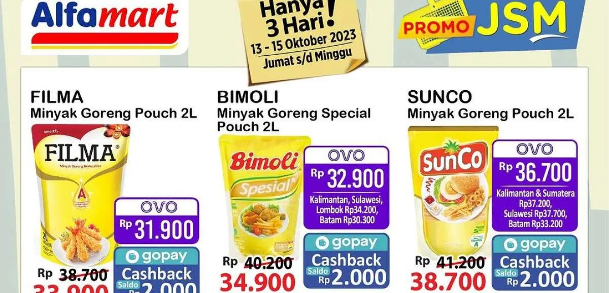 Promo JSM Alfamart Terbaru 13-15 Oktober 2023, Potongan Harga Weekend Hanya 3 Hari