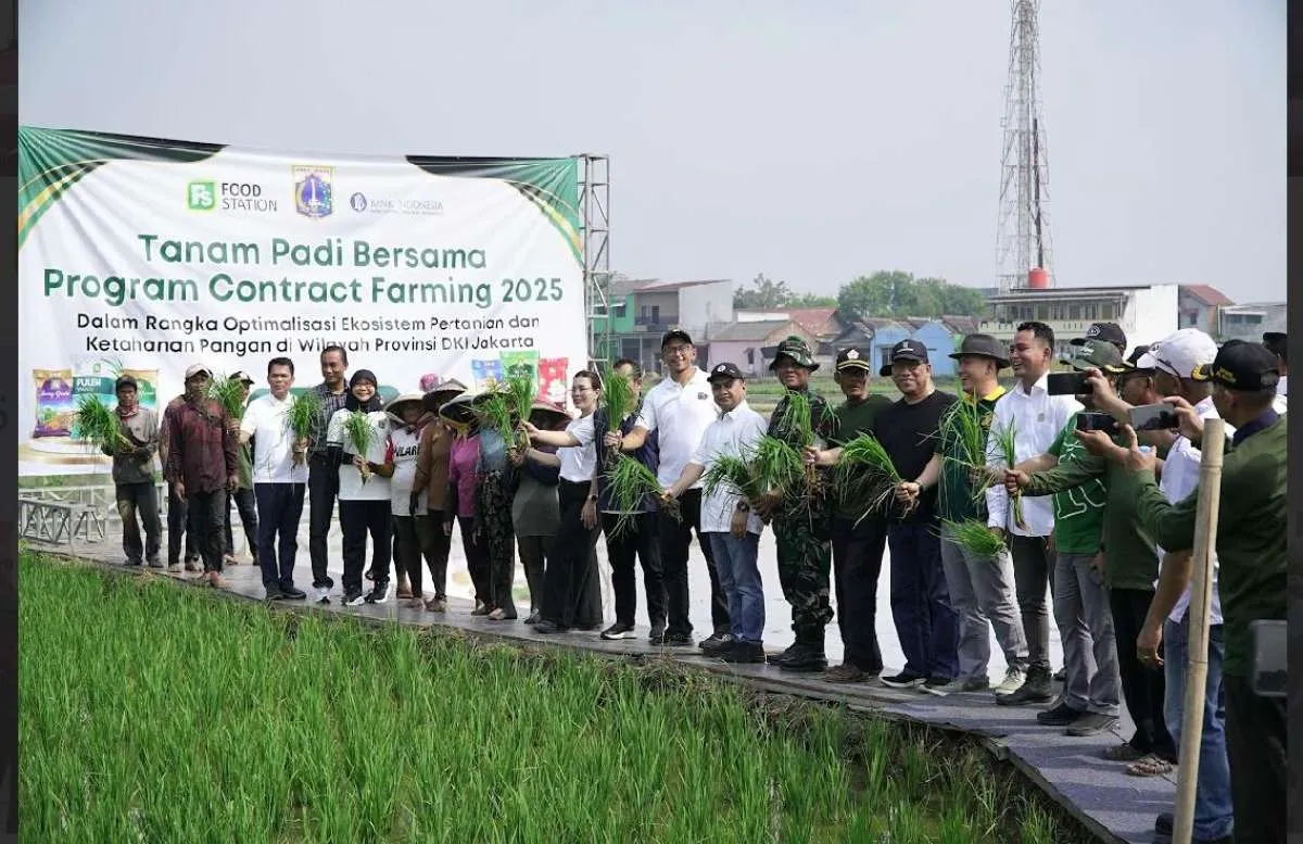 Food Station Teken Kontrak Farming dan Tanam Padi Bersama Gapoktan Rorotan