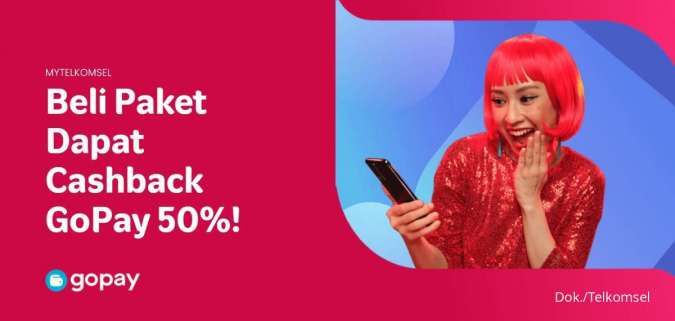Promo Telkomsel dan GoPay, Beli Paket Data Bonus Cashback 50%