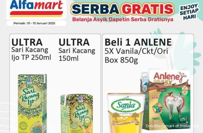 Promo Alfamart Serba Gratis 1-15 Januari 2025, Beli Anlene Gratis Minyak Goreng