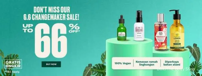 Promo The Body Shop Diskon s/d 66%