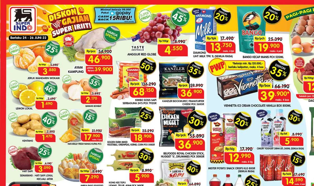 Promo JSM Superindo 24-26 Juni 2022, Dapatkan Diskon untuk Daging hingga Buah